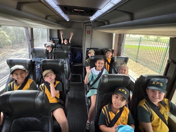 Graphic of children on the bus